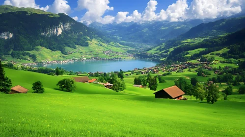 Idyllic Mountain Lake Landscape