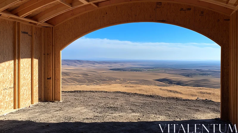 AI ART Framed Landscape: Hills and Sky