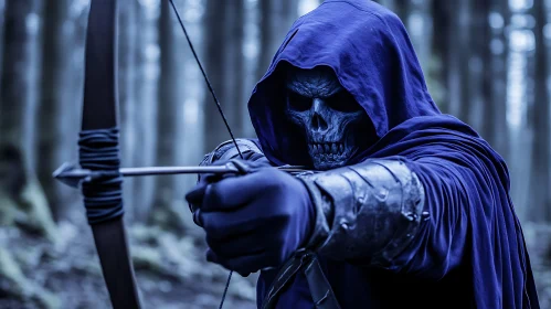 Hooded Skeleton Archer in Woods