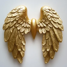 Gilded Wings on White Background