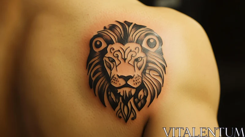 Majestic Lion Tattoo Design AI Image