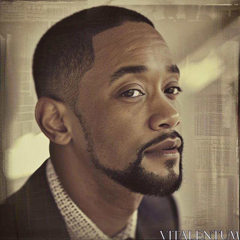 Contemplative Will Smith Portrait AI Image