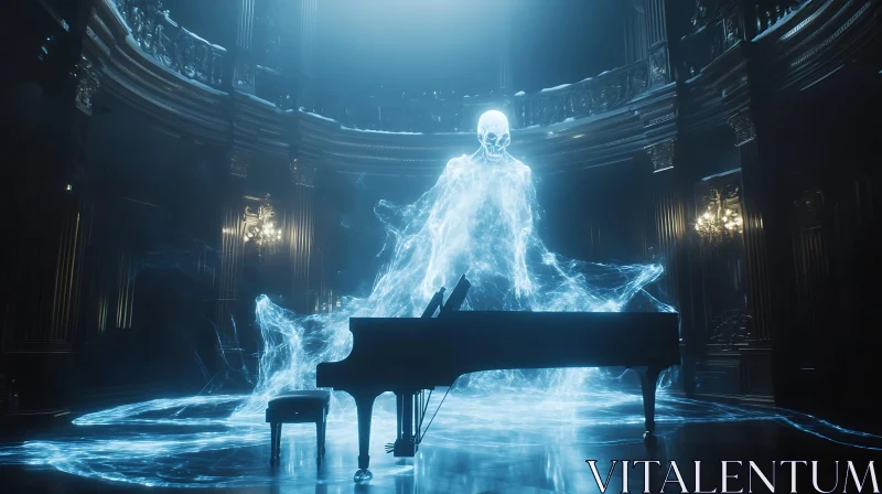 AI ART Ghostly Pianist in a Mysterious Concert