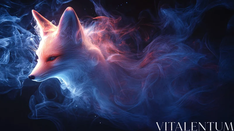 Mystic Fox in Smoky Veil AI Image