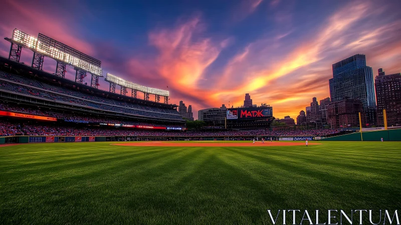 AI ART Baseball Field at Sunset