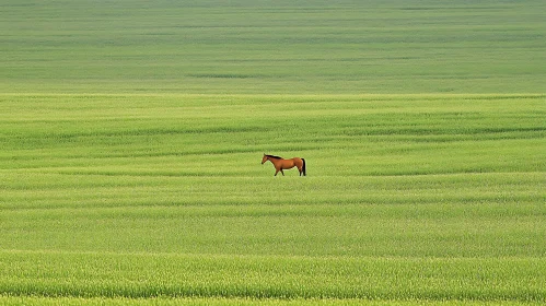 Equine Serenity: Horse in Meadow