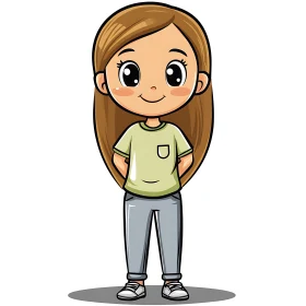 Cute Cartoon Girl Character Design