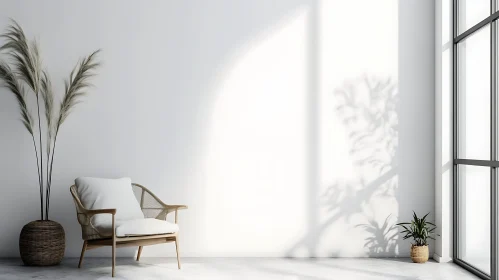 Serene Interior with Chair and Plant