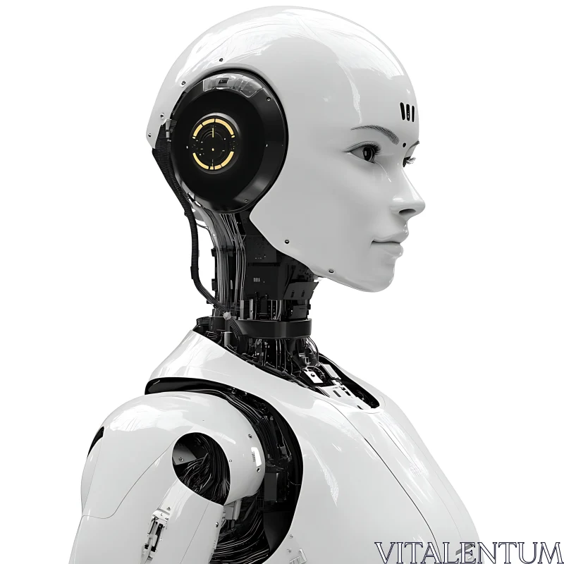 Advanced AI Robot in Profile View AI Image