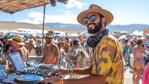 Man DJing at Festival