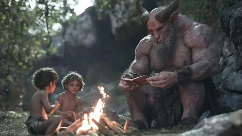 Campfire Story with Mythical Creature