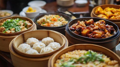 Assorted Chinese Dim Sum Cuisine