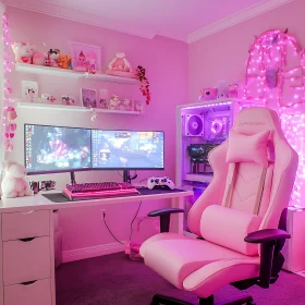 Pink Gaming Room Interior Design