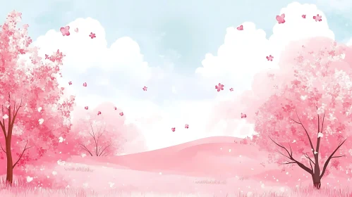 Pastel Pink Cherry Blossom Dreamscape