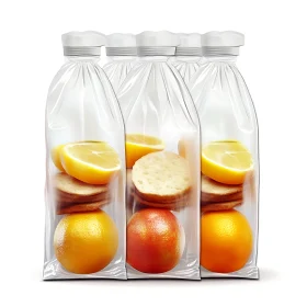 Lemons, Oranges, and Cookies in Transparent Packaging