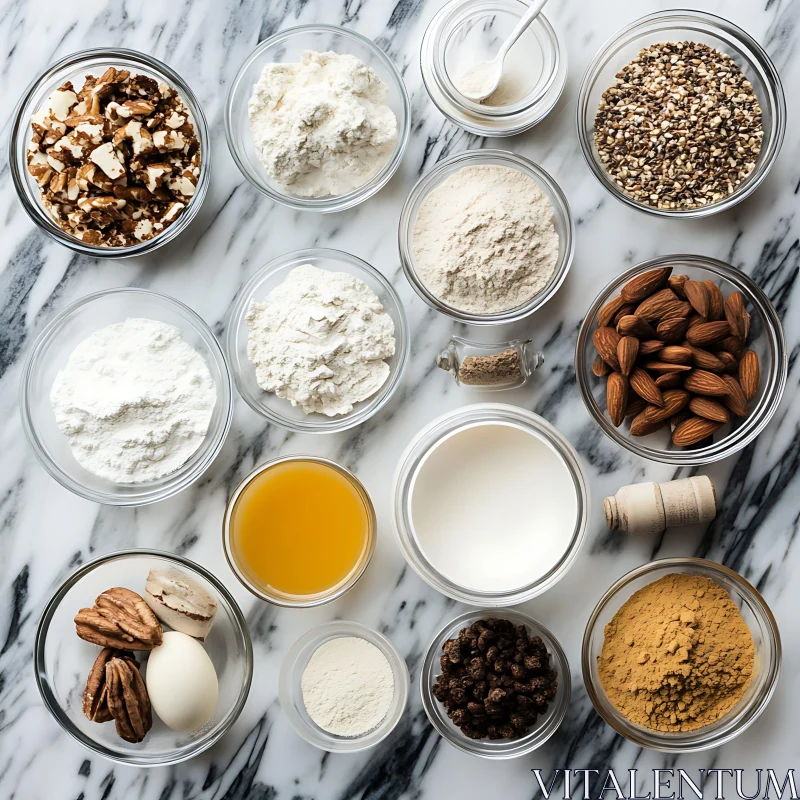 Diverse Collection of Baking Ingredients AI Image