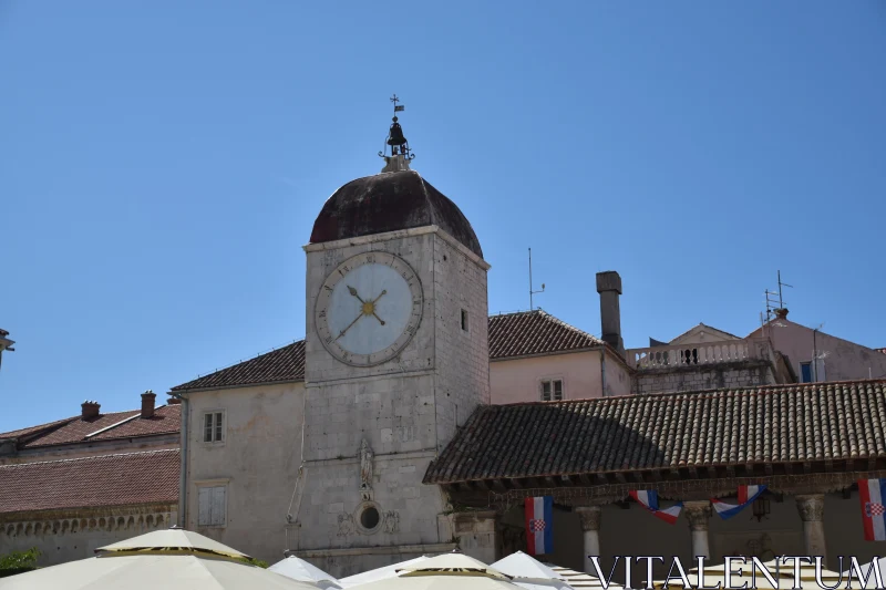 Croatian Clock Tower View Free Stock Photo