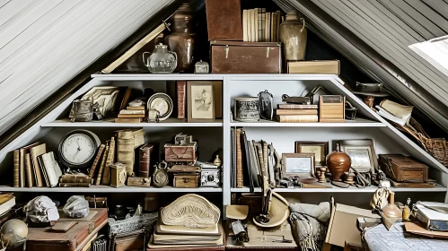 Attic Shelves Full of Antique Finds
