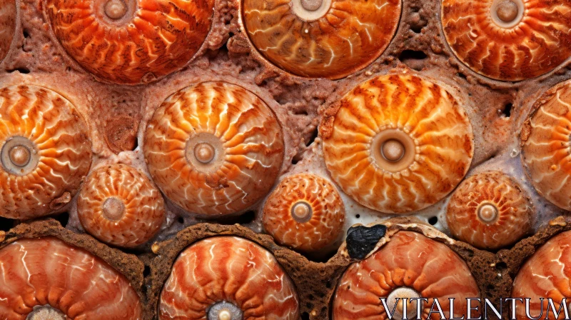 Microscopic Exploration of Ammonites in Bloomcore Style AI Image