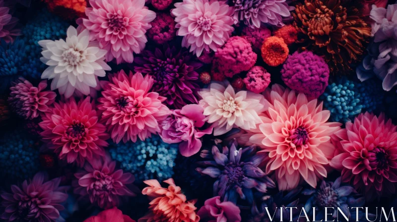 Vivid Close-up of Colorful Flowers - Nature-inspired Installations AI Image