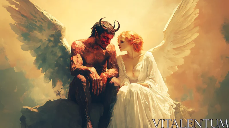 Celestial and Infernal: A Love Story AI Image