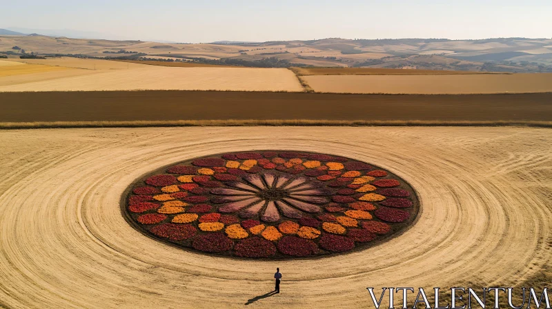 AI ART Aerial View of Flower Mandala Art