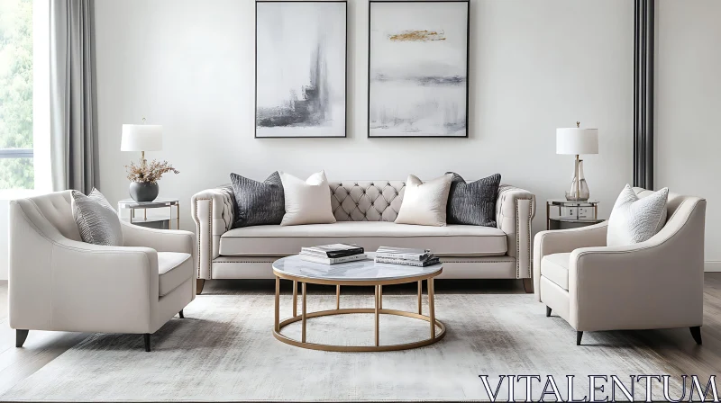 Sophisticated Home Decor with Neutral Tones AI Image