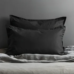 Sophisticated Bedroom Decor with Dark Pillows