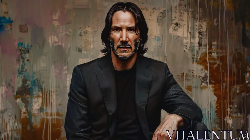 Intriguing Keanu Reeves Art Portrait AI Image