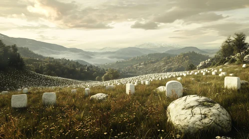 Memorial Cemetery in Mountainous Terrain