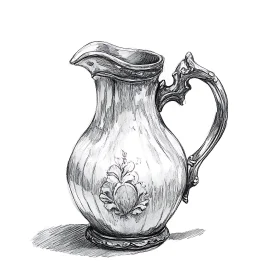 Vintage Engraved Jug Illustration