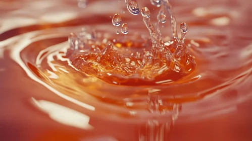 Water Droplets and Ripples in Warm Tones