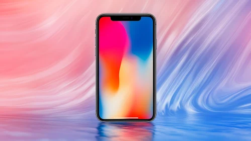 Modern Phone with Colorful Background