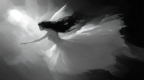 Ethereal Angel in Flight