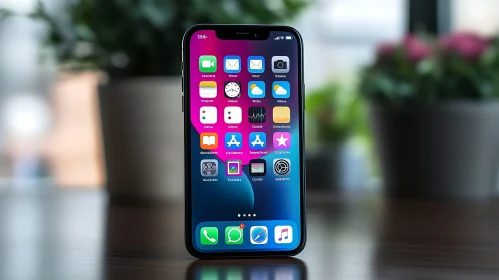 Mobile Phone Screen with Applications