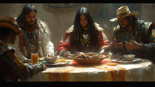 Traditional Meal: People Around the Table