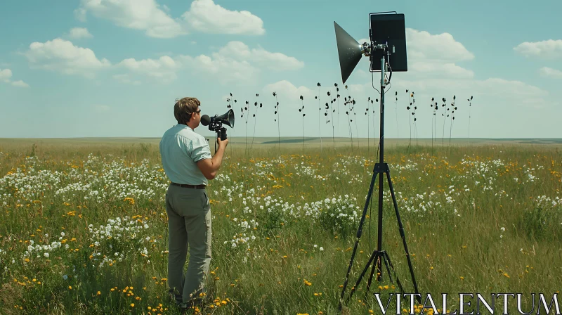 AI ART Outdoor Filming in a Wildflower Meadow