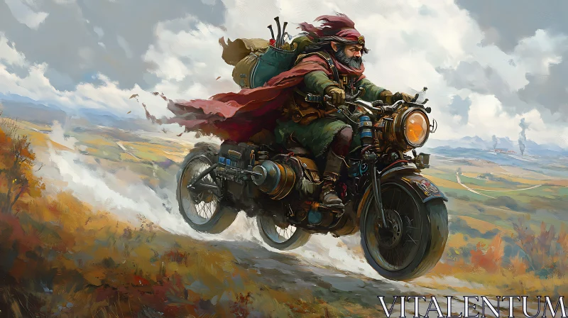 Motorcycle Steampunk Art AI Image