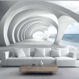 Minimalist Interior with Ocean View