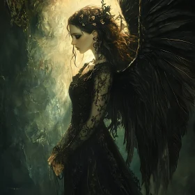 Gothic Angel in Shadow