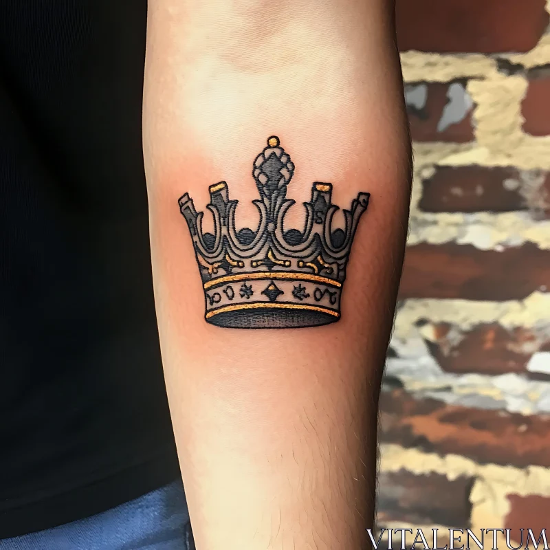 Black and Gold Crown Tattoo AI Image