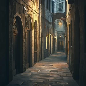 Ancient Street with Warm Light