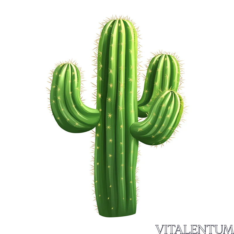 Illustration of a Cactus Plant AI Image