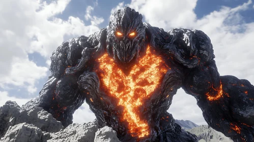 Molten Monstrosity: The Lava Golem's Fury