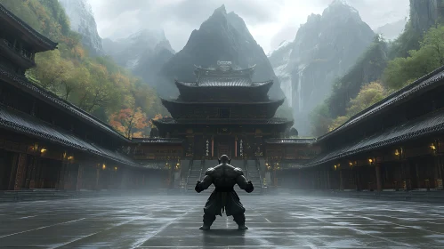 Temple Warrior in Misty Mountains