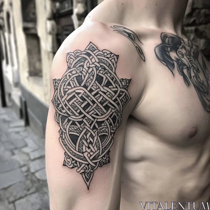 Elaborate Interwoven Tattoo Design AI Image