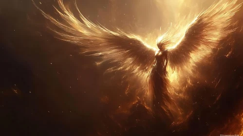 Radiant Angel with Wings of Fire