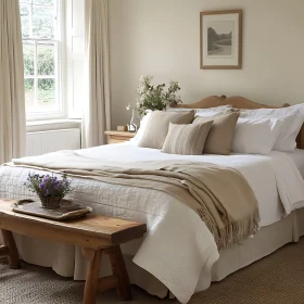 Calming Bedroom with Natural Light and Soft Tones