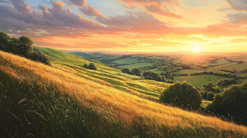 Golden Sunset Landscape