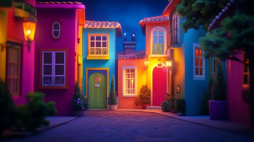 Charming Street with Colourful Facades